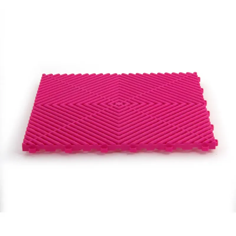 Dalle de garage clipsable CLASSIC – Rose – Effet Damier, Polypropylène 40x40cm