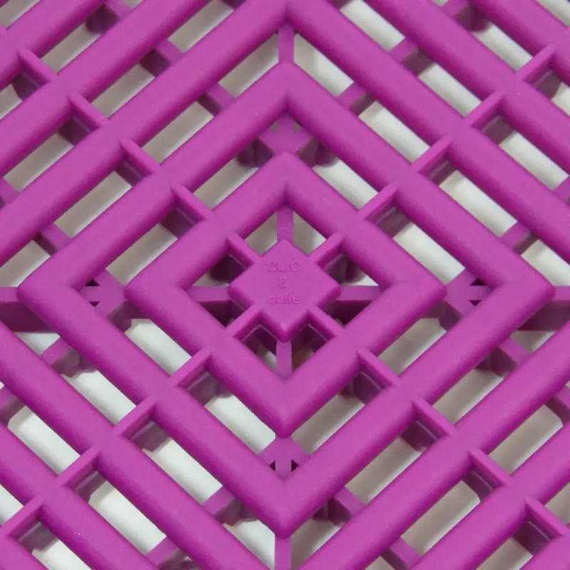 Dalle de garage clipsable CLASSIC – Violet – Effet Damier, Polypropylène 40x40cm