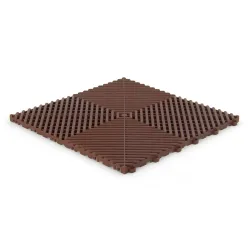 Dalle de garage clipsable - Brun - Effet Damier, Polypropylène 40x40cm