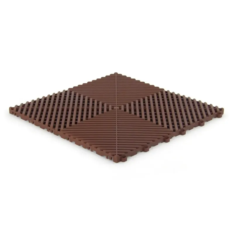Dalle de garage clipsable - Brun - Effet Damier, Polypropylène 40x40cm
